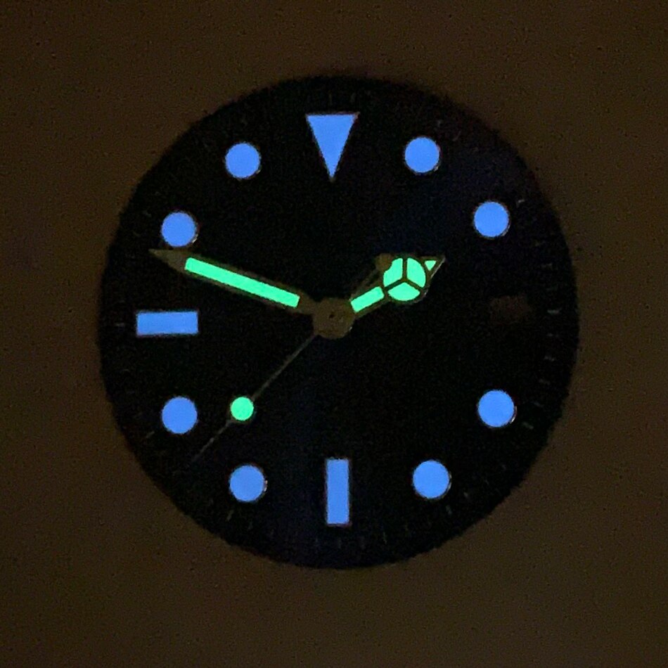 29Mm Blauw Luminouswatch Wijzerplaat + Groene Lichtgevende Handen Horloge Gezicht Vervanging Accessoires Set Voor 8215/8200/821A/2813 Beweging