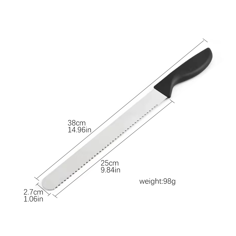 Couteau à pain dentelé à dents fines de 10/14 pouces, coupe de gâteau, coupe-Baguette longue, trancheur/tranchage de pain en acier inoxydable: kaki foncé