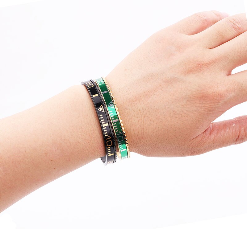 Bracciale rigido da uomo in acciaio inossidabile 316L con numeri di velocità in acciaio inossidabile 316L