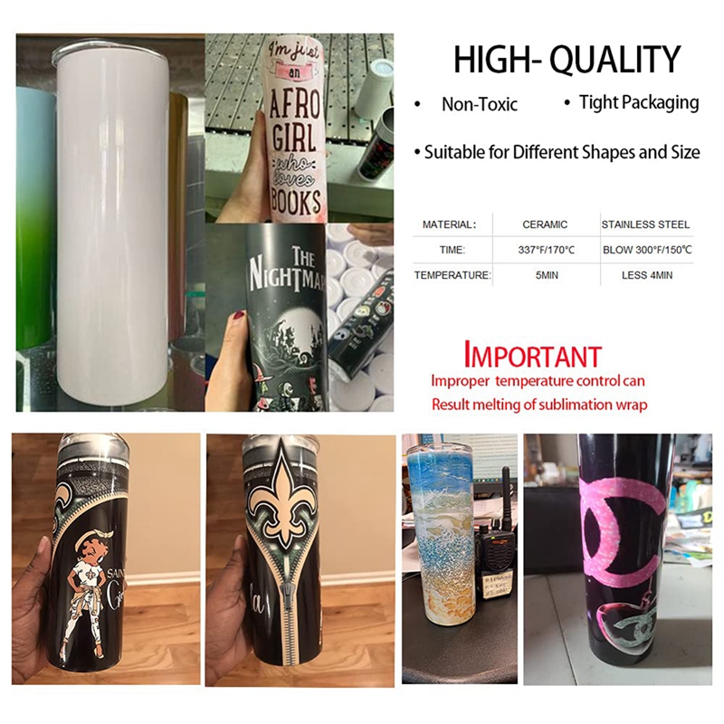 100 sztuk sublimacji folia termokurczliwa rękawy 5X1 0 Cal biała torba na 567G obcisły kubki, termokurczliwa folia termokurczliwa