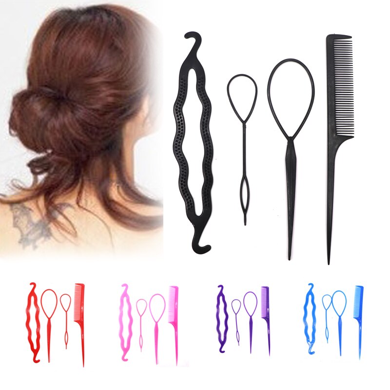 Haar Flechter Pull Haarnadeln Clip Kamm Haarspange für Mädchen Styling Werkzeuge Kit Flechten Donut Haar Brötchen Maker Friseur Zubehör