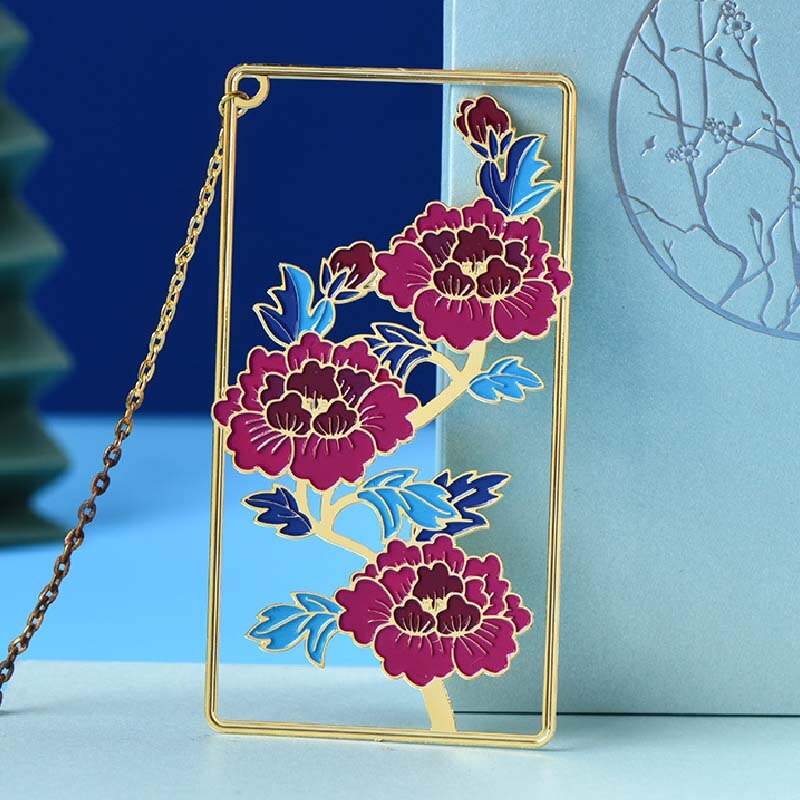 Marcapáginas hueco de Metal con flor creativa, Clip de libro para estudiantes, de paginación, papelería, suministros de oficina escolar, recuerdos Retro,: C