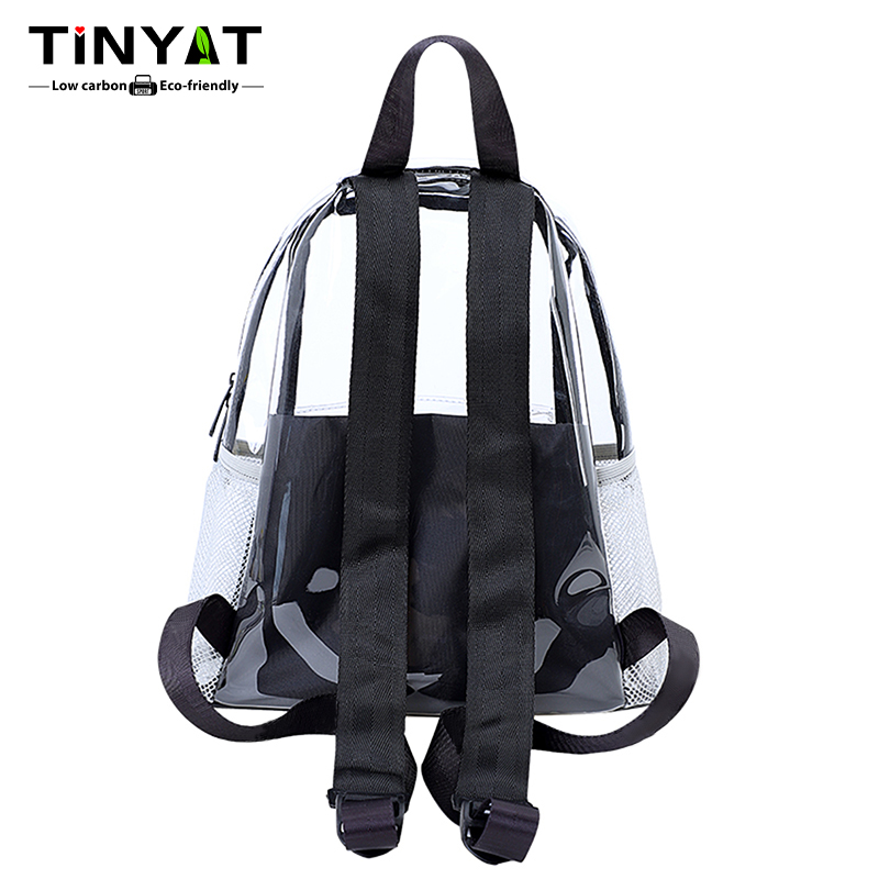 TINYAT Clear Transparent Backpack for Women, Female Cute Ita School Bag, Waterproof and Fashionable, Ideal for Sports, Concerts