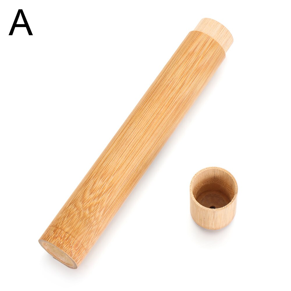 1PC Eco-Friendly Toothbrush Case Nature Bamboo Toothbrush Tube Adult Health Oral Hygiene Travel Portable Toothbrush Holder: Adult A