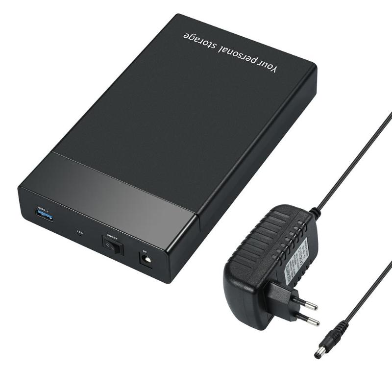 Caja de disco duro externo USB 3,0 a SATA III, caja de HDD de 6Gbps, 2,5, 3,5 &quot;, USB3.0, HD, SSD: EU Plug