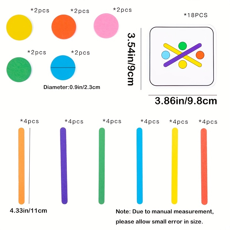 Wooden Rainbow Sticks Puzzle Montessori Toys Color Cognition Logical Thinking Matching Games Children Early Educational Toys