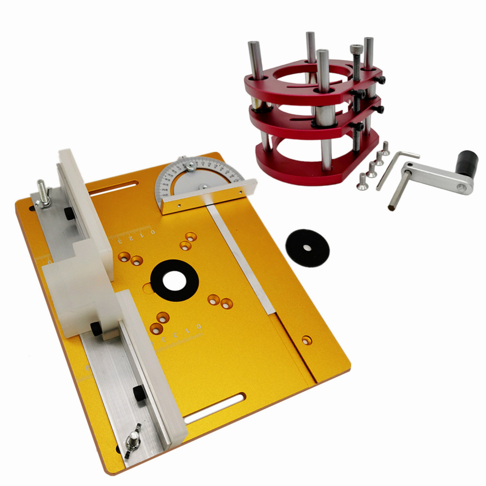 Aluminum Router Table Insert Plate Router Lift Kit for 65mm Diameter Motors Woodworking Workbench Trimmer Engraving Machine Tool: WHITE