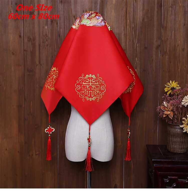 Rode traditionele Chinese stijl Bruid trouwjurken Borduren cheongsam gown robe Party avondjurk trouwen Qipao Vestido S-XXL: One size / S