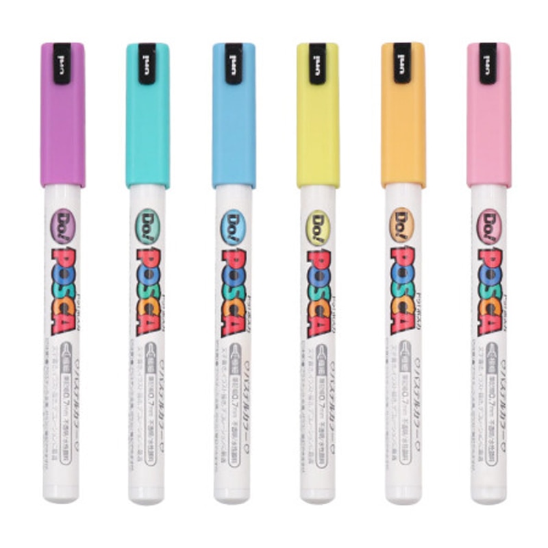 6 sztuk/zestaw UNI POSCA PC-1MD bardzo dobrze graffiti plakat długopis reklamowy zestaw markerów 0.7mm kolor znak wodny znacznik