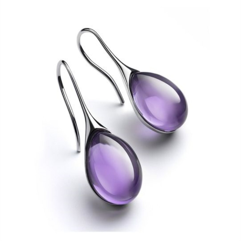 Kleur Ingelegd Water Glass Stone Oorbellen Met Overdreven Persoonlijkheid Voor Vrouwen Sieraden