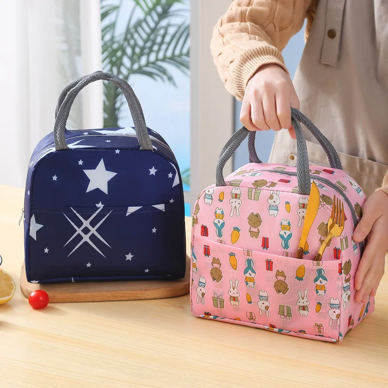 Bolsa de almuerzo con asa, bolsa térmica aislante para mujer y niño, fiambrera para picnic, viaje, almacenamiento de frutas y alimentos, bolsas térmicas para desayuno