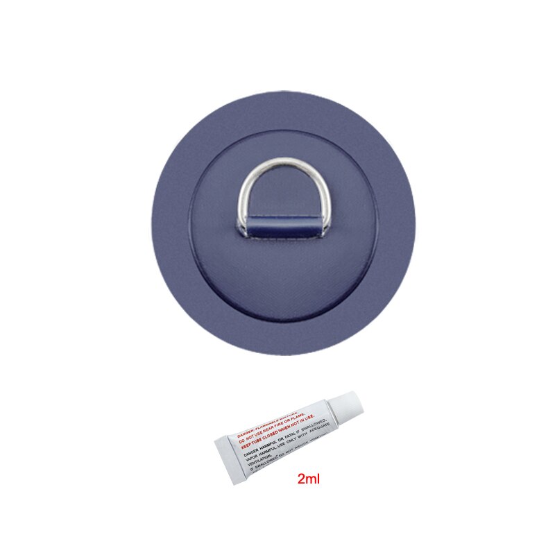 4.3inch 11cm Stainless Steel D Ring Pad/Patch With Glue for PVC Inflatable Boat Raft Dinghy Canoe Kayak Surfboard SUP Tie Down: Dark Blue with Glue