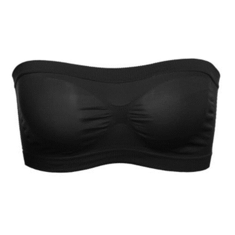 Sujetadores finos sin tirantes para mujer, cómodos, sin forro, con aros, sujetadores deportivos para mujer: Black
