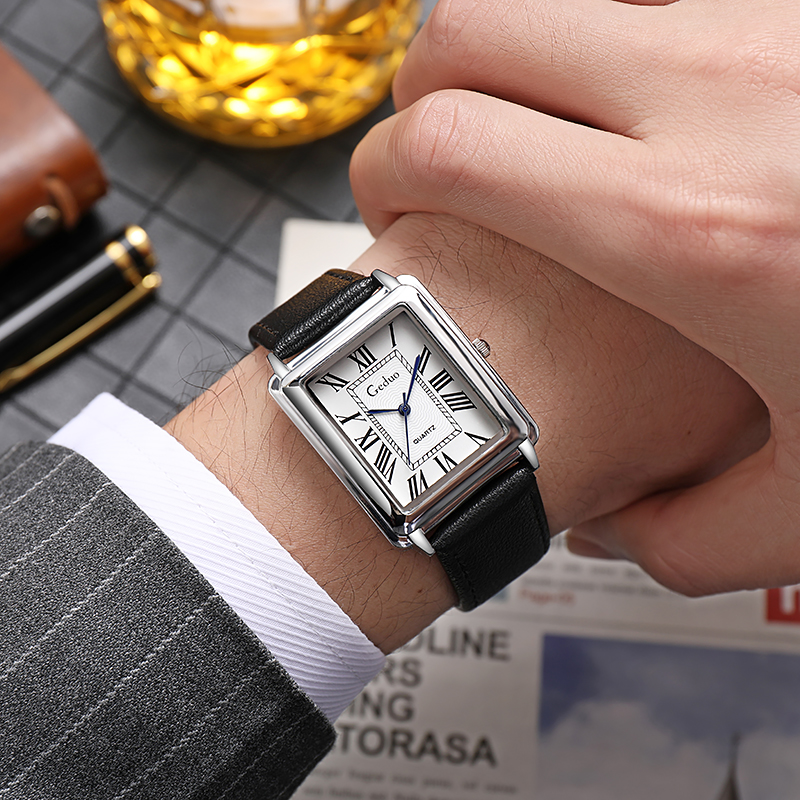 Mode heren quartz horloge lederen band horloge