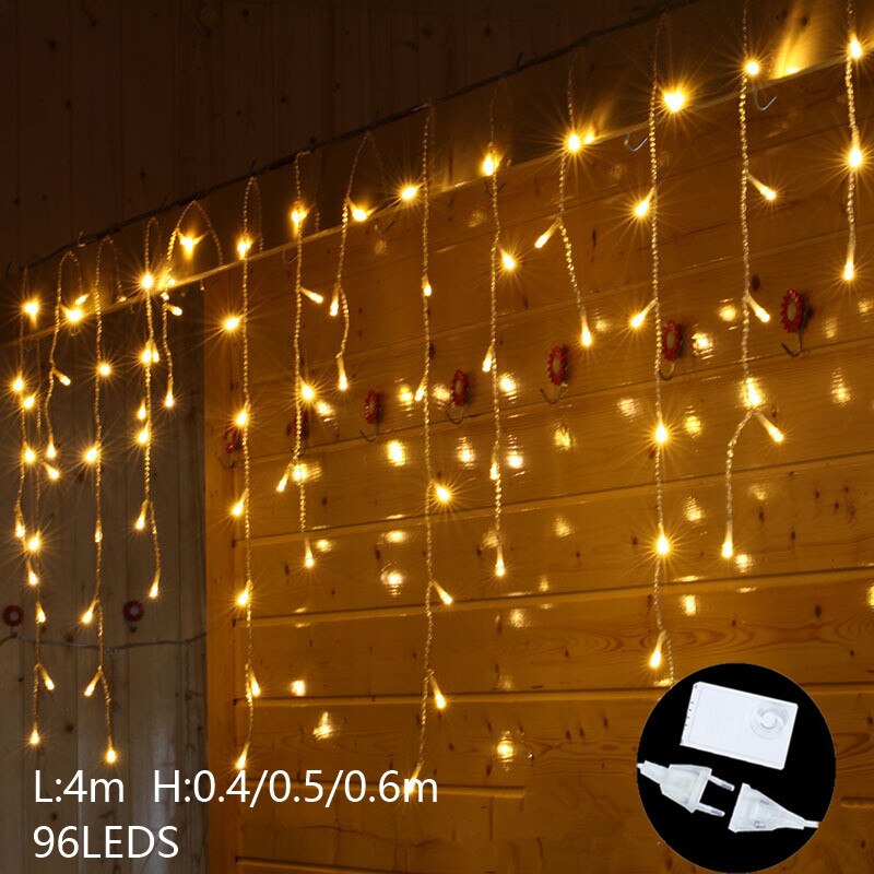 Cortina de luces LED con forma de ciervo, Estrella y Luna, guirnalda de luces de colores para Navidad, decoración de Año , para exteriores, hogar, boda, , 220V: fariy lights