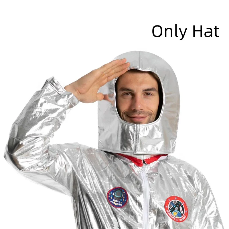 EraSpooky Silver Astronaut Costume Adult for Women Men Cosplay Costumes Spaceman Jumpsuit Space Suit Outfit Halloween: XL / Blue