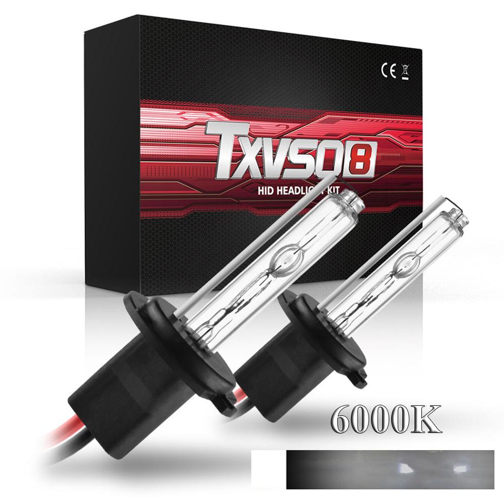Bombillas de HID Xenon de reemplazo H7, luz de Faro de 55W, 3500-4500LM, Burbuja recta, 4300K-12000K, Xenón HID, 1 par: 6000K