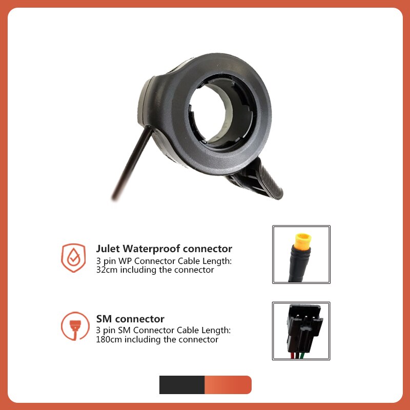 Elektrische Fiets 130X Thumb Throttle 12V24V36V48V60V72V Sm/Waterdichte Plug Ebike Links/Rechts Fiets Gaspedaal Accessoires