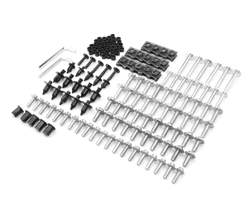 Kit de boulons de carénage, attaches à vis pour Kawasaki ZX7R ZX9R ZX12R: Silver