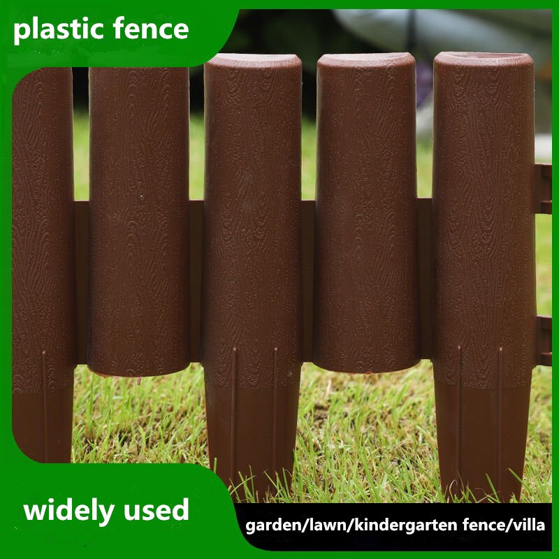 PVC Plastic Brown Fence Flower Bed Garden Guardrail Horticultural Christmas Decoration High Temperature Resistance Guard Rail