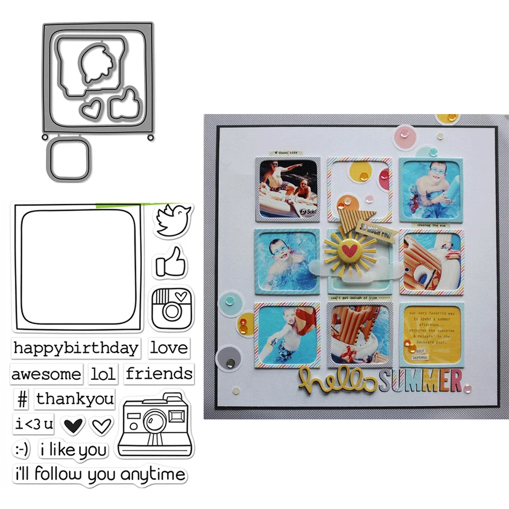 Oh gnome-stämpel på stranden, buntar med genomskinliga stämplar och metallstansar för gör-det-själv-pyssel, kort, scrapbooking, dekoration: L / Orange