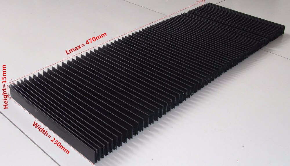 Flat protection bellow, accordion bellow, size: Lmax= 470mm Width= 230mm Height: 15mm