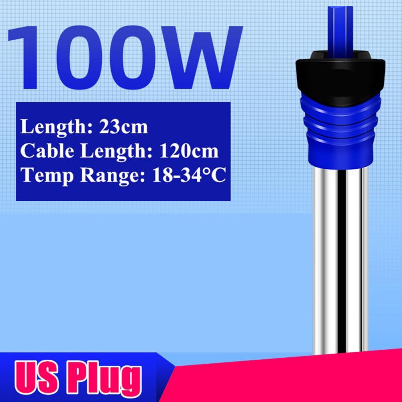 Appareil de chauffage d'aquarium Submersible Thermostat de température tige de chauffage 50/100/200/300/500W accessoires de réservoir de poissons d'aquarium Submersible: 110V US 100W