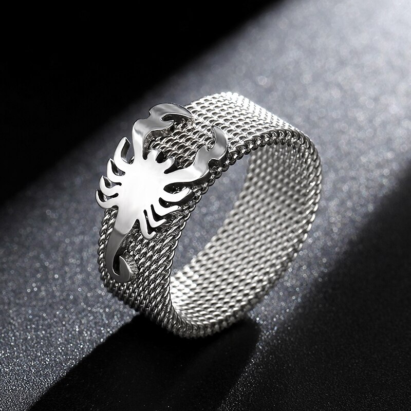 8mm Stainless Steel Scorpion Ring For Men and Women 316L Stainless Steel Charm Ring: 9