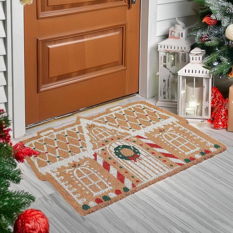 Palace Shaped Rugs Christmas Cartoon Doormat Floor Mat Non-Slip Bath Mats Doormats For Bedroom Front Door Xmas Welcome Carpet