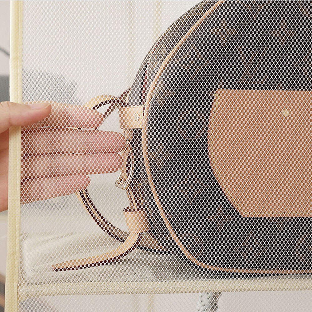 Multi Layers Transparent Hanging Handbag Wardrobe Closet Dust-Proof Storage Case Wallet Big Tote Bag Clothes Organizer