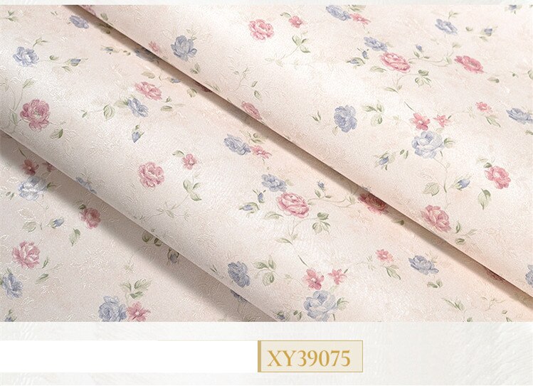 Papel tapiz coreano rosa púrpura floral PVC impermeable para dormitorio Sala pared rollo de papel decoración del hogar 10MX53CM