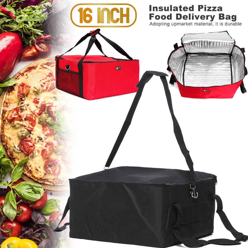 16 Inch Insulated Fresh Food Box Container Oxford Cloth Storage Red Pizza Bag Easy Use Thermal Holder Portable Strength