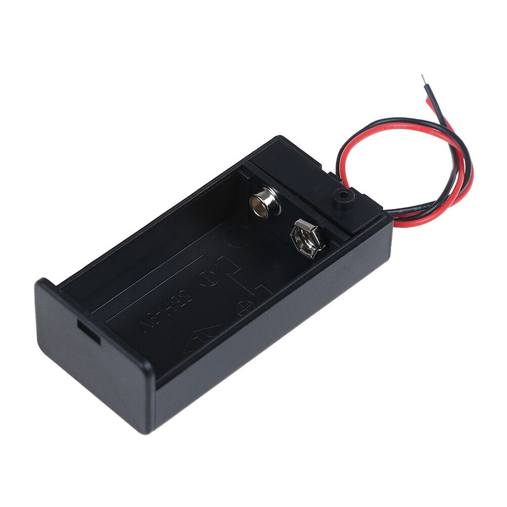 1 unidad de 9V caja de almacenamiento de batería soporte de caja de plástico con cables de encendido/apagado cubierta del interruptor