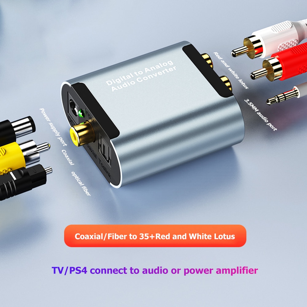 3.5Mm Audio Analoog Converter Digitaal Naar Rca Carrying Lichtgewicht Gadgets Voor Optical Fiber Toslink Coaxiale