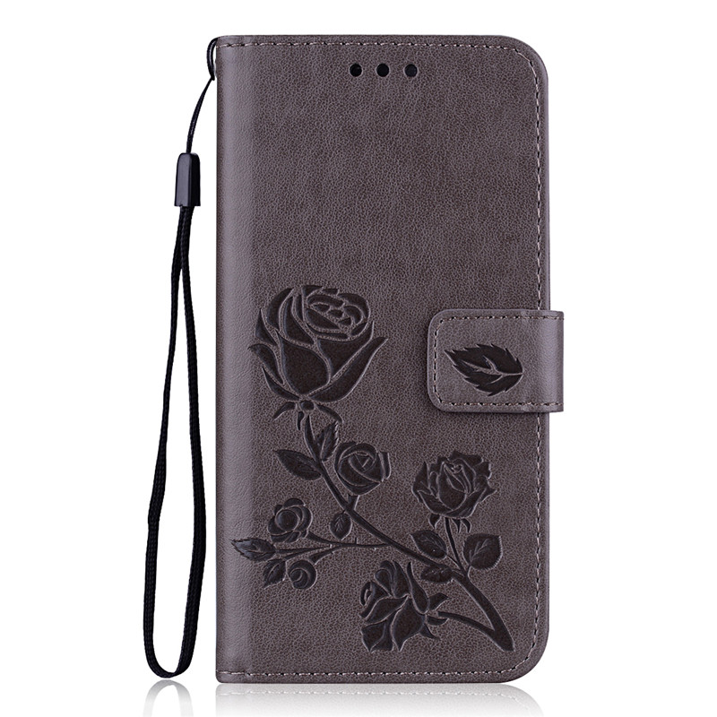 Case For Huawei Y5 Case Flower Wallet Leather Flip Case For Huawei Y6 MYA-L03 U29 L23 L41 L22 Y5III Stand Cover Coque: Gray