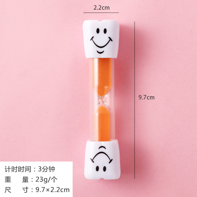 Kinderen Tandenpoetsen 3 Minuten Timer Lachend Gezicht Zandloper Decoratieve Creatieve Tijd Trechter Desktop Ornamenten Kids: Orange smiling face
