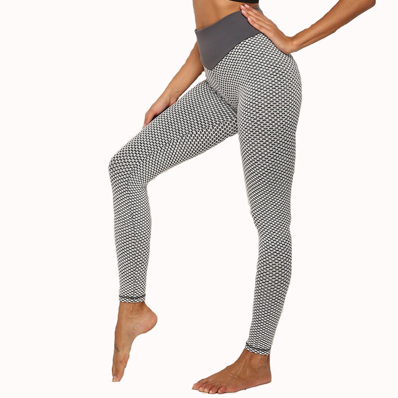 Calzamaglia elasticizzata a costine pantaloni da Yoga Leggings a vita alta senza cuciture palestra traspirante Fitness Push Up Leggin Girl Yoga Pants