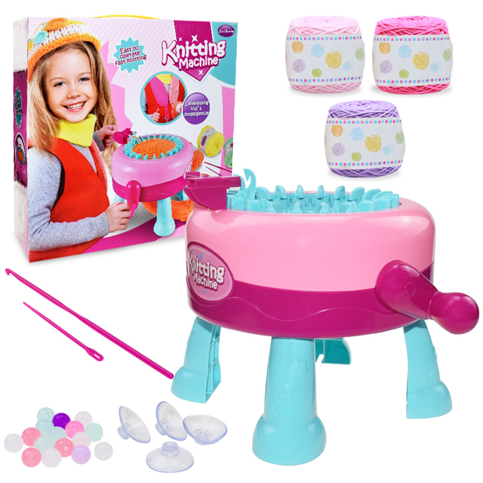 2-In-1 Diy Wol Knitter Voor Breien Machine Set Hand Breien Machine Kinderen Hoeden En sjaals Wol Loom: Machine