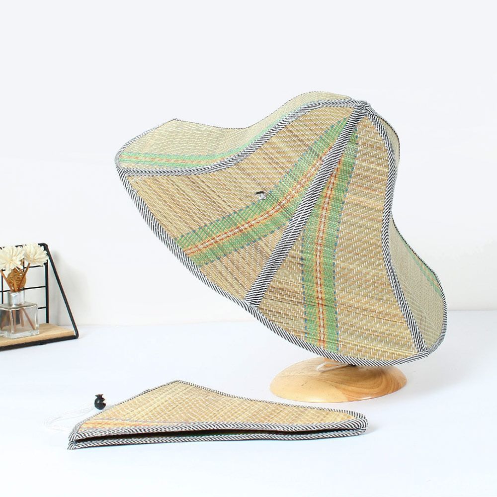 Printemps été femmes parasol chapeaux Anti-UV grandes visières casquette de plage chapeau de soleil chapeau de paille casquette de pêcheur printemps été parasol chapeaux: S / green