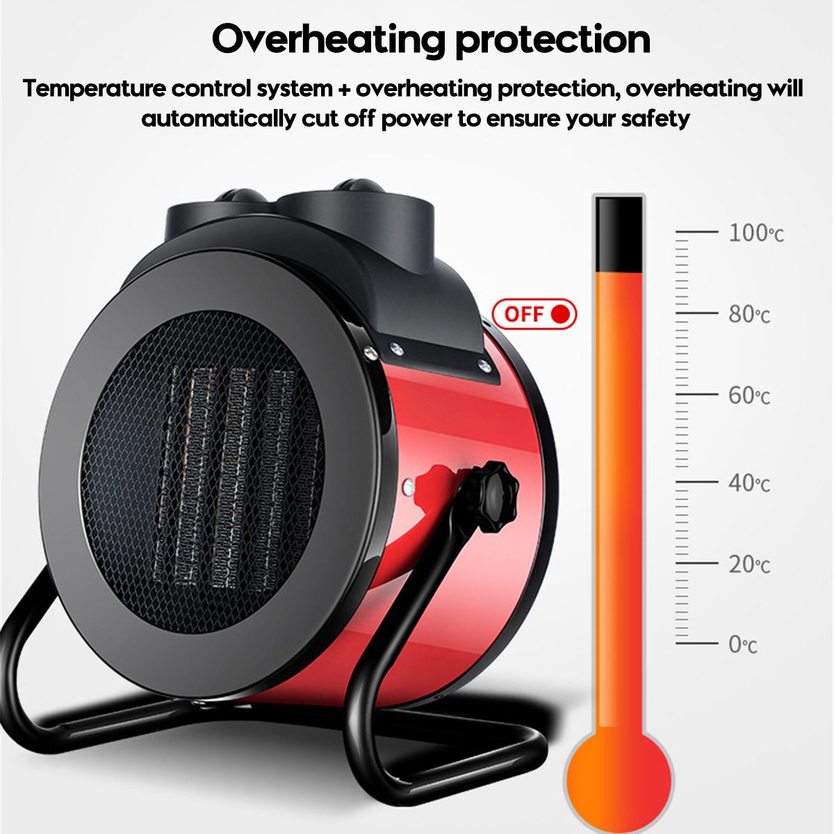 2000W Personal Portable Electric Heaters Fan With Ceramic PTC Heating Mini Home Heating Fan Low Noise Warm Air Blower
