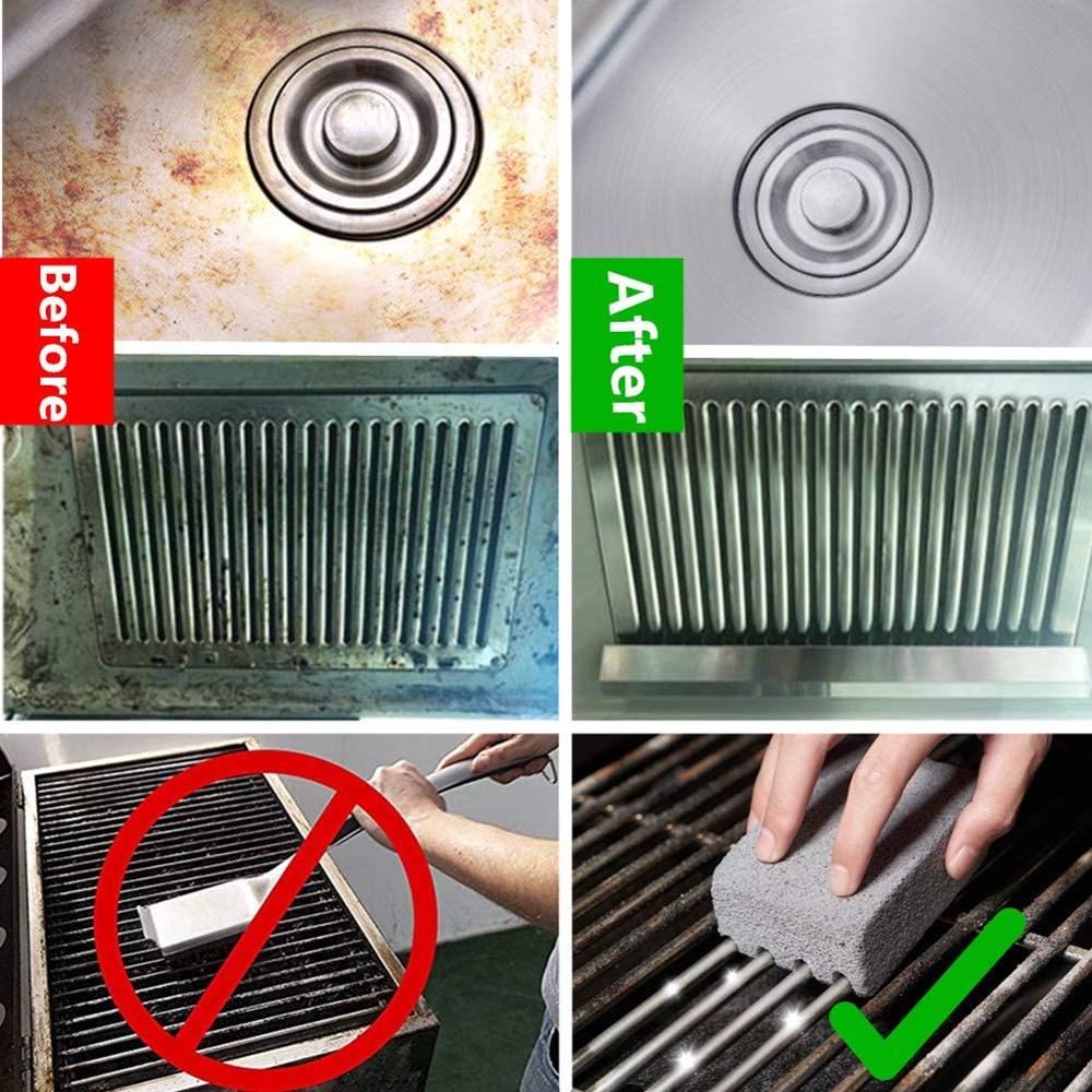 8Pcs Pumice Stone BBQ Grill Cleaner Non-Toxic BBQ Grill Cleaning Brick Block Racks Stains Grease Cleaner BBQ Grill Accessories