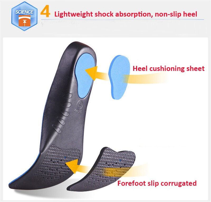 Plantillas ortopédicas de goma EVA para hombres y mujeres, soporte para arco de pie plano, corrección de piernas tipo X, cuidado de zapatos