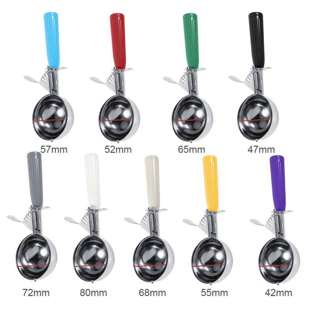 Stainless Steel Ice Cream Scoops with Plastic Handle Fruit Mash Spoon Ice Cream Ball Scoop Ice Cream Spoons Kitchen Tool