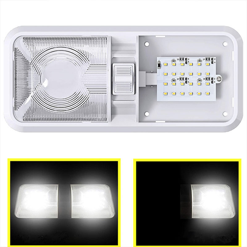 LED Loftlampe til RV - 12V - Naturlig Hvid Indendørs Belysning til Bil/Trailer/Camper/Boat