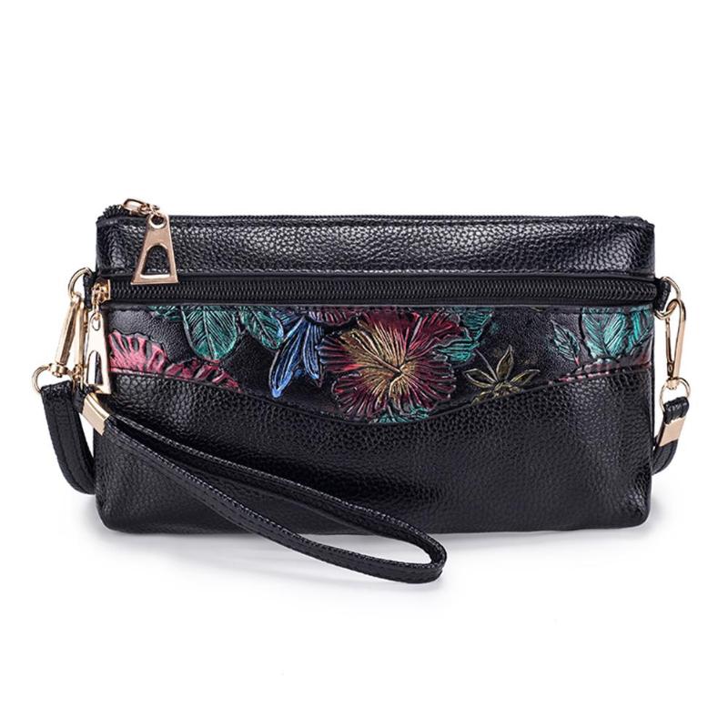 Handtassen multifunctionele Bloem Print Messenger Clutch Bag Vrouwen PU Lederen Schoudertas Crossbody Handtassen: Style one