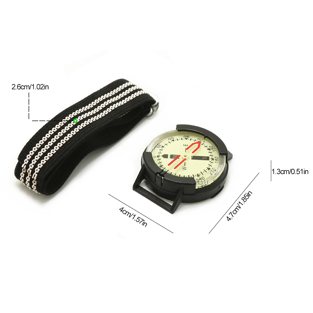 Waterproof Compass With Luminous Pocket Watch Diving Compass Portable Outdoor Multi-function Measuring Ruler Tool