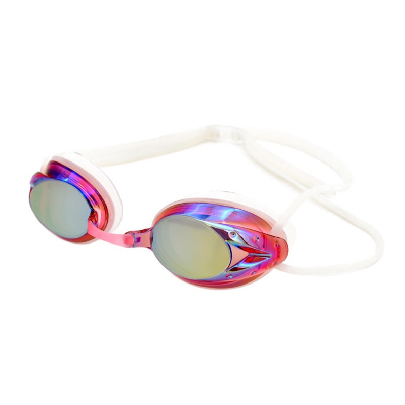 Justerbare svømmebriller mænd kvinder unisex anti-fog uv-beskyttelse briller vandtætte silikone svømmebriller: R