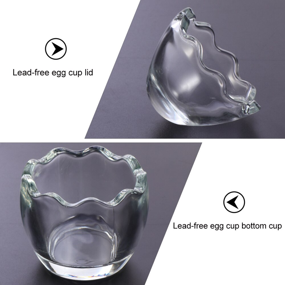 2pcs Pudding Cup Glass Cup Funny Egg Shape Yogurt Cup for Dessert Making
