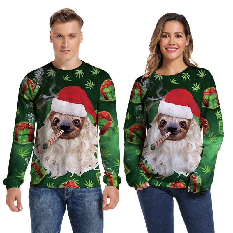 Pull de noël pour hommes et femmes avec impression 3D humoristique chien, moche, pull-over, vêtements de fête de noël, automne, hiver