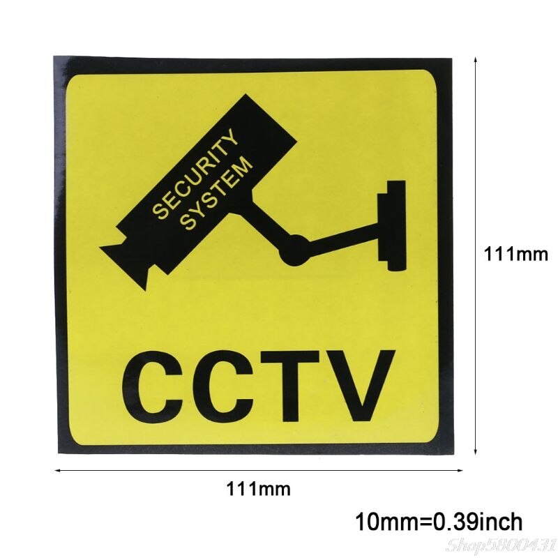 10PCS Warning Stickers CCTV SECURITY SYSTEM Self-adhensive Safety Label Signs Decal 111mm Waterproof S29 20